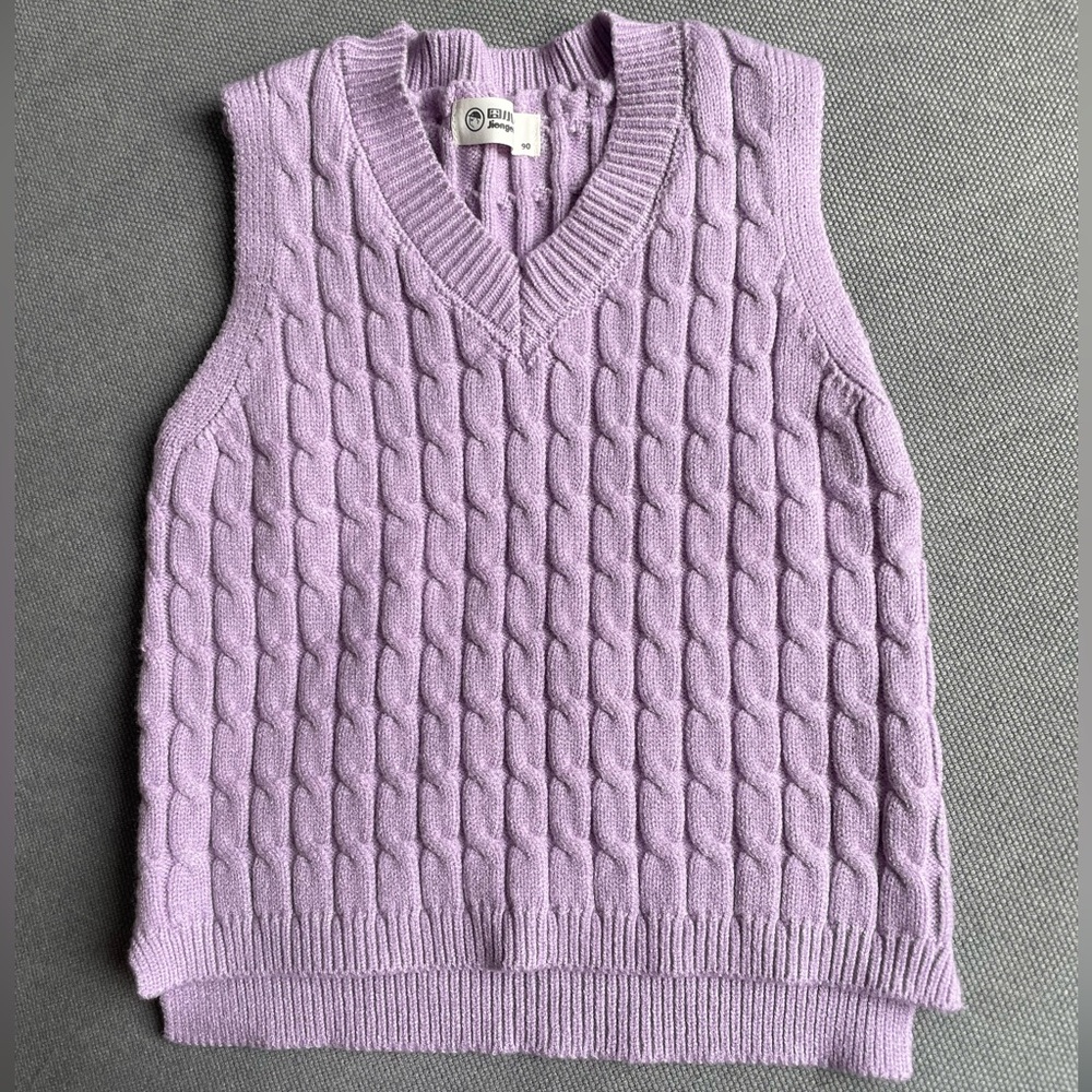 NWOT Cable Knit Baby Vest in Lavender